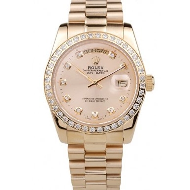 Aaa replica Steel Gold Yellow Plated Stainless Dial Gold 18k Rolex Day-Date 0514